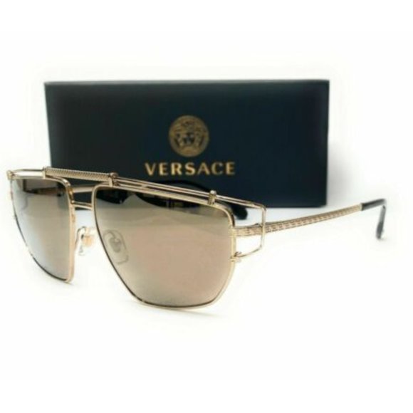 Versace Men's Gold and Brown Sunglasses!